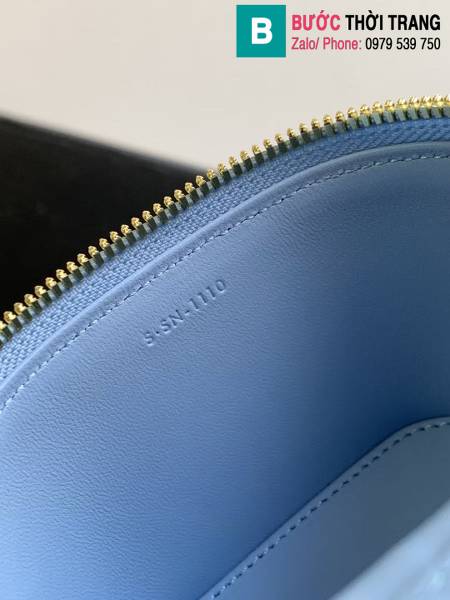 Túi xách Celine mini siêu cấp da bò màu xanh size 9.5cm