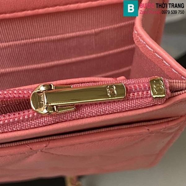 Túi xách Chanel Woc cao cấp da cừu màu hồng size 19cm