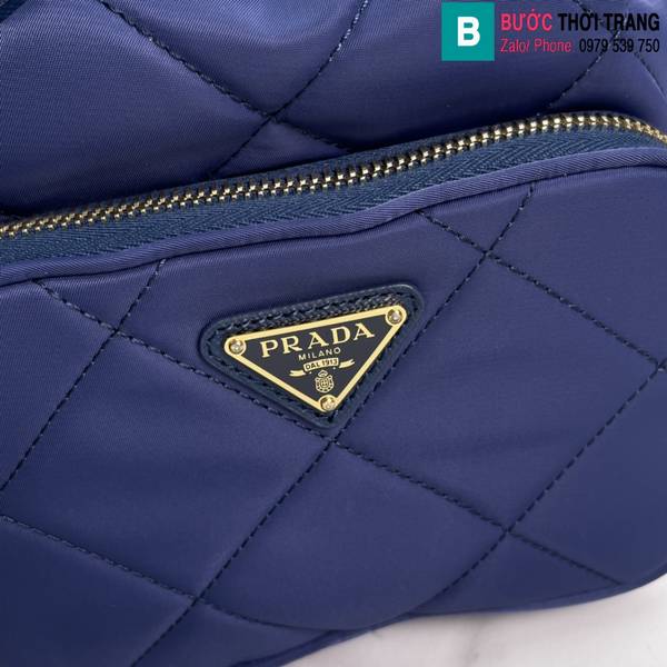 Túi đeo vai Prada siêu cấp da bò màu xanh lam size 22.5cm
