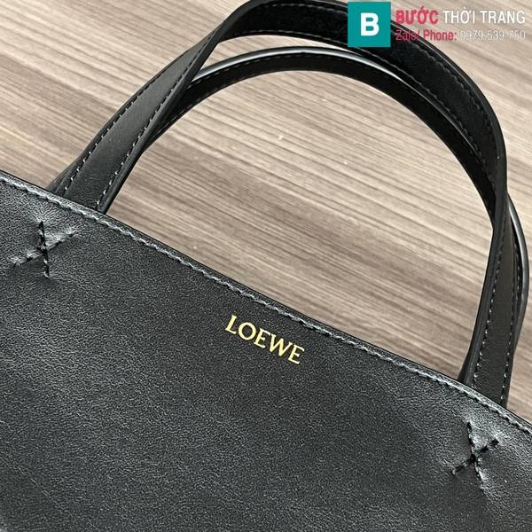 Túi xách Loewe Fold cao cấp da bò màu đen size 16.5cm