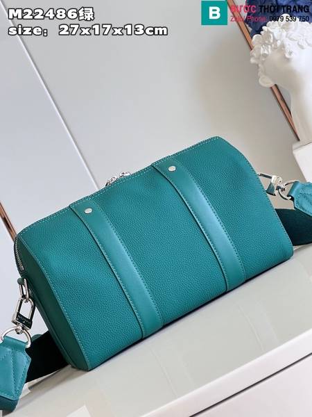 Túi xách Louis Vuitton Keepall cao cấp da bò màu xanh lá size 27cm