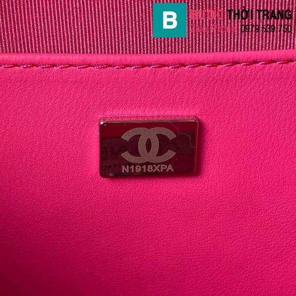 Túi xách Chanel ngôi sao siêu cấp da bê màu hồng đậm size 22.5cm 