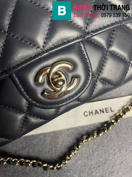 Túi xách Chanel cf siêu cấp da bê màu đen size 20cm