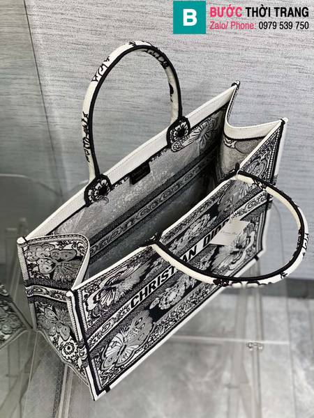 Túi xách Dior tote siêu cấp canvas màu trắng size 41cm 