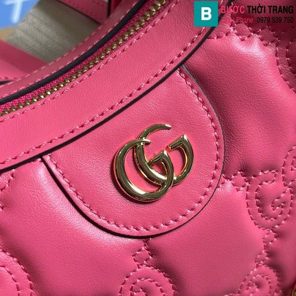 Túi xách Gucci Matelasse cao cấp màu hồng đậm size 27cm 