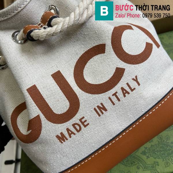 Túi xách Gucci supreme siêu cấp canvas màu nâu size 16cm 