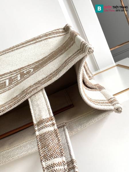Túi xách Celine tote siêu cấp canvas màu xám trắng size 41cm 