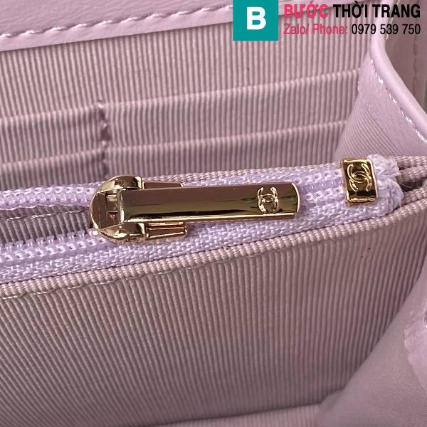 Túi xách Chanel woc siêu cấp da bê màu tím size 19cm