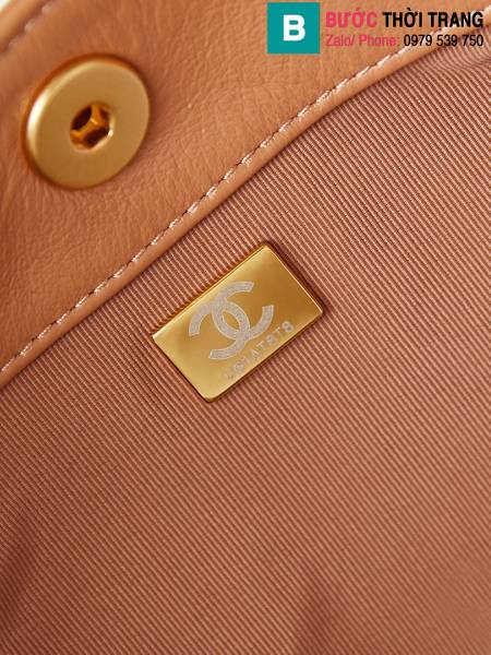 Túi xách Chanel hobo siêu cấp da cừu màu nude size 24.5cm 