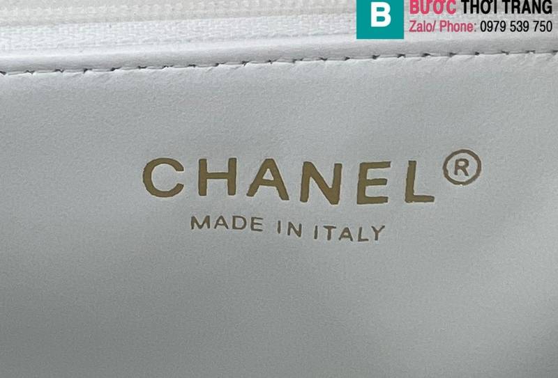 Túi xách Chanel Coco cao cấp da cừu màu trắng size 21cm