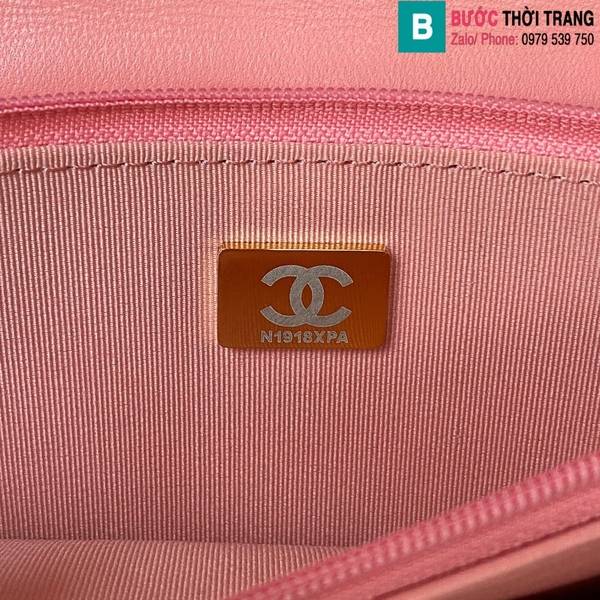 Túi xách Chanel Woc cao cấp da cừu màu hồng size 19cm