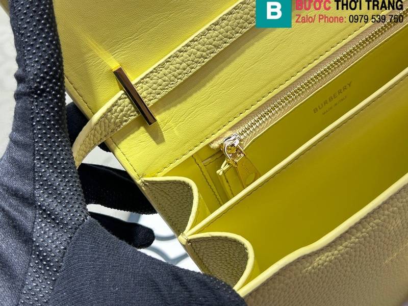 Túi xách Burberry cao cấp da bò màu vàng size 21cm