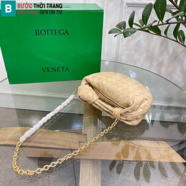 Túi xách Bottega Veneta Mini Jodie cao cấp da cừu màu nude size 23cm