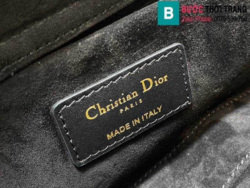 Túi xách Dior Lady cao cấp da bò màu đen size 26cm 