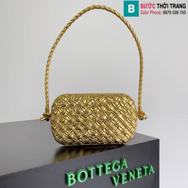 Túi xách Bottega Veneta Knot cao cấp da bò màu vàng size 20.5cm