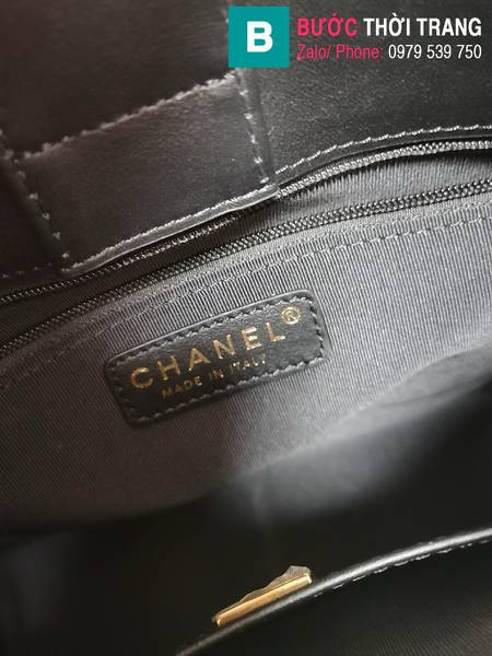 Túi xách Chanel hobo handbag siêu cấp da bê màu đen size 21cm 