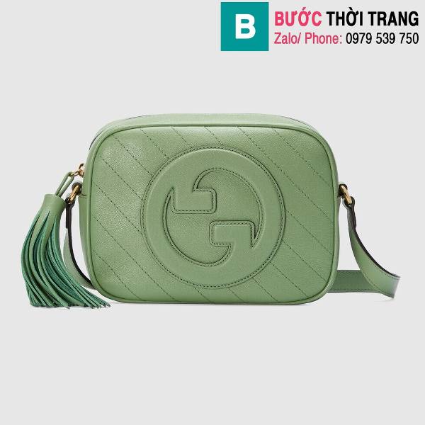 Túi xách Gucci Blondie siêu cấp da bò màu xanh size 21cm 