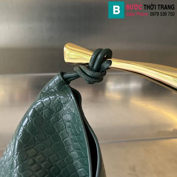 Túi xách Bottega Veneta siêu cấp da cá sấu màu xanh size 33cm