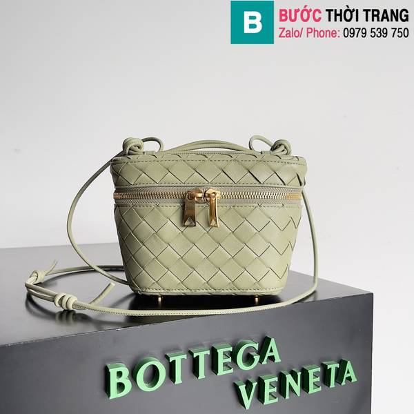 Túi xách Bottega Veneta siêu cấp da bò màu xám xanh size 18cm