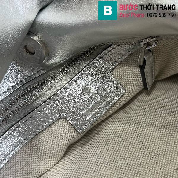 Túi xách Gucci Blondie siêu cấp da bò màu bạch kim size 24cm
