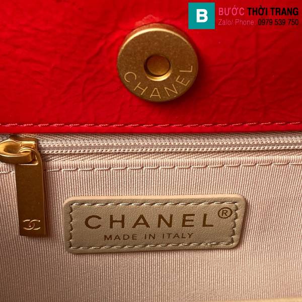 Túi xách Chanel hobo siêu cấp da bò màu đỏ size 21.5cm 