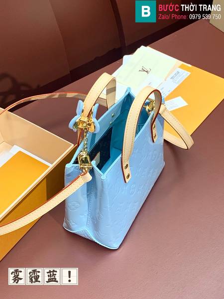 Túi xách Louie Vuitton Reade siêu cấp da bê màu xanh lam size 22cm