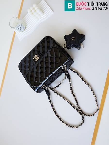 Túi đeo chéo Chanel siêu cấp da bò màu đen size 23.5cm