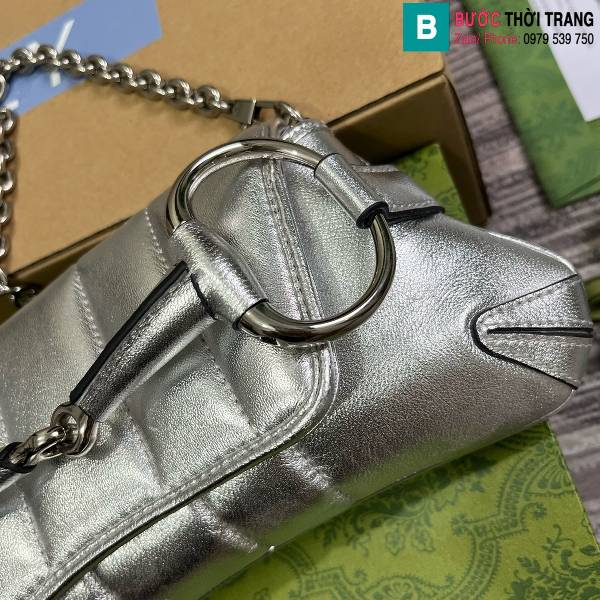 Túi xách Gucci siêu cấp da bò màu bạch kim size 27cm