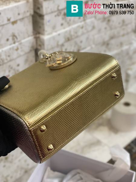 Túi xách Dior lady siêu cấp da thăn thằn màu đồng size 17cm 