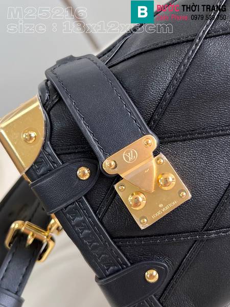 Túi xách Louis Vuitton Side Trunk siêu cấp da cừu màu đen size 21cm 