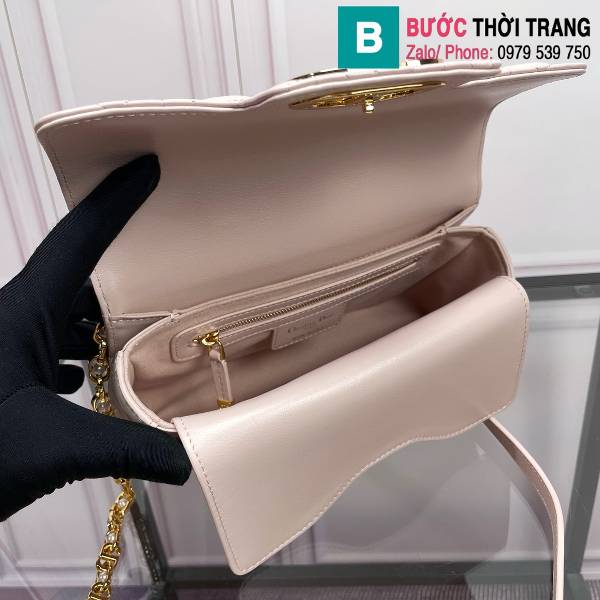 Túi xách Dior Jolie siêu cấp da bò màu hồng size 22cm 