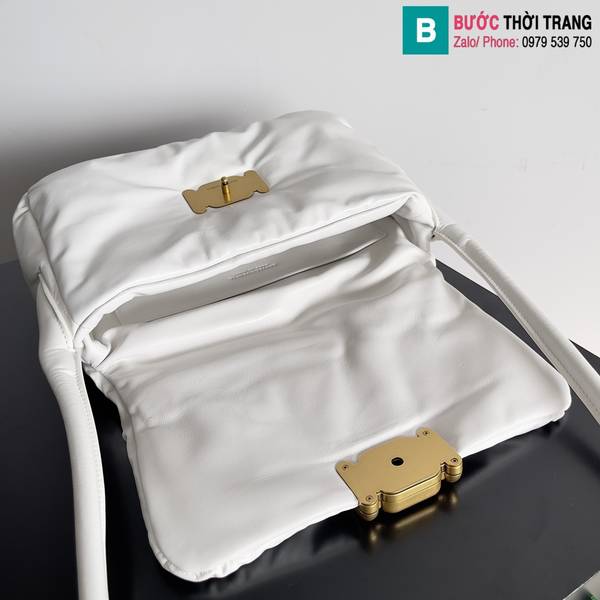 Túi xách Bottega Veneta siêu cấp da bò màu trắng size 29cm 