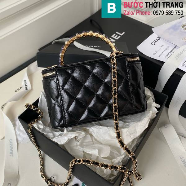 Túi xách Chanel vanity siêu cấp da bò màu đen size 17cm 