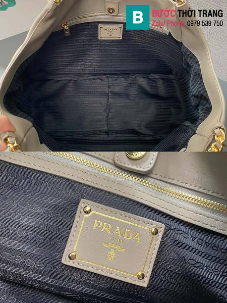 Túi xách Prada tote siêu cấp da bê màu ghi size 39cm