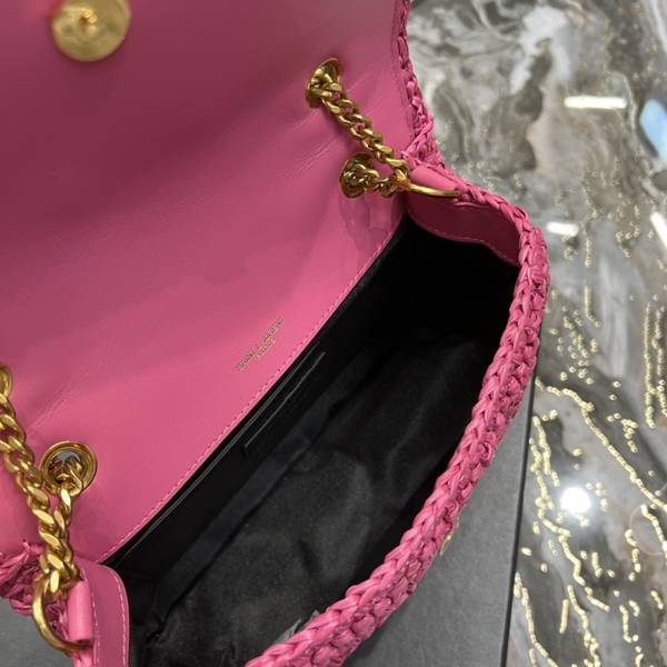 Túi xách Saint Laurent Niki siêu cấp canvas màu hồng size 22cm 