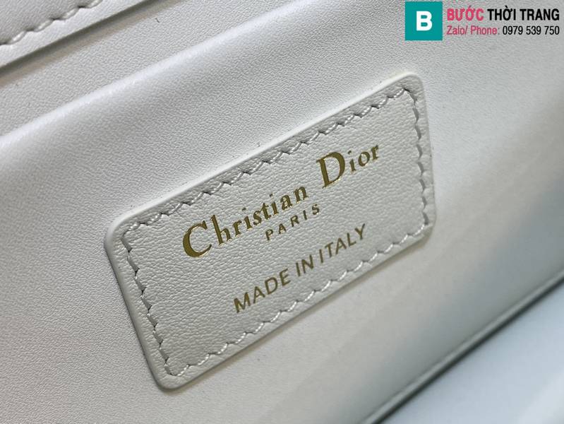 Túi xách Dior Montaigne siêu cấp da bê màu trắng size 21cm