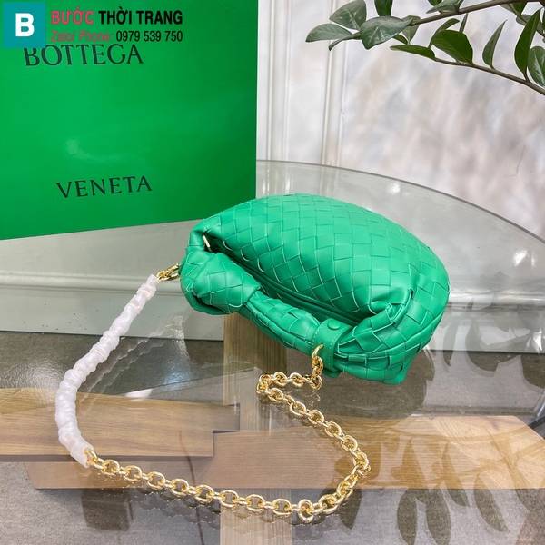 Túi xách Bottega Veneta Mini Jodie cao cấp da cừu màu xanh size 23cm