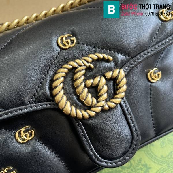 Túi xách Gucci Marmont siêu cấp da bê màu đen size 22cm