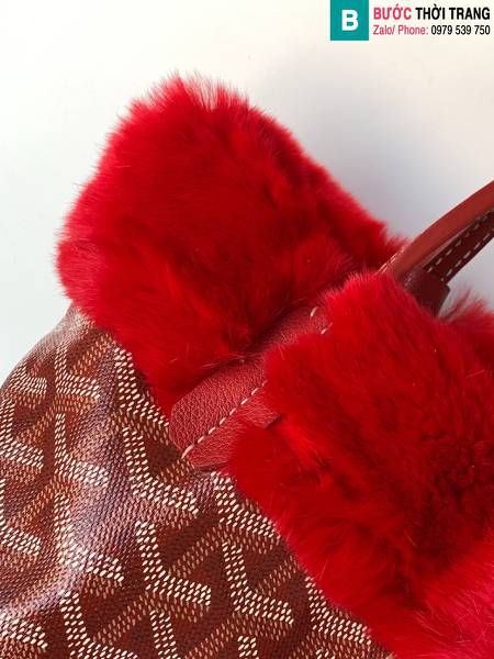 Túi xách Goyard Tote mini siêu cấp vải bạt màu đỏ size 20cm
