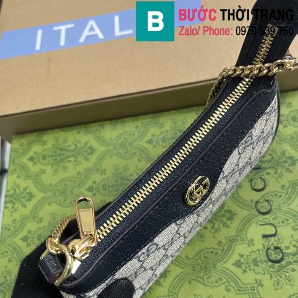 Túi xách Gucci Ophidia Mini siêu cấp canvas màu đen size 19cm
