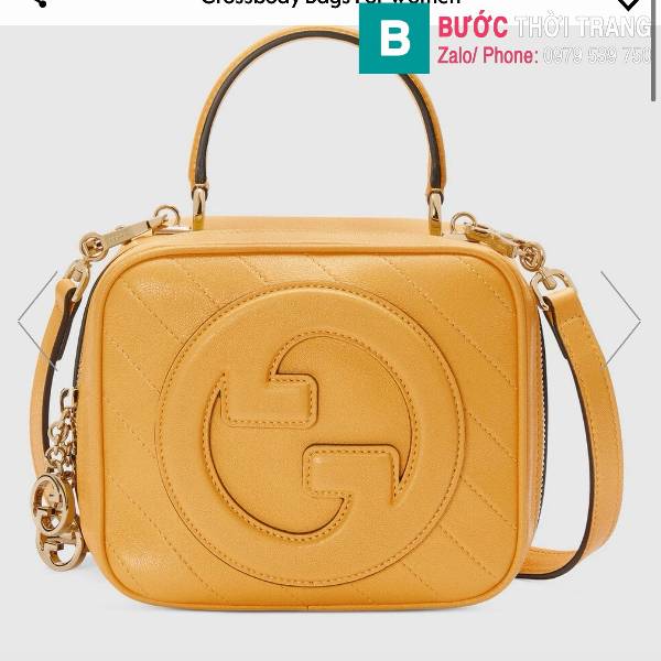 Túi xách Gucci Blondie siêu cấp da bò màu vàng size 17cm