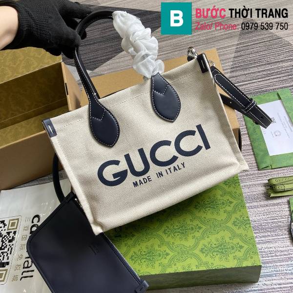 Túi xách Gucci supreme siêu cấp canvas màu xanh size 28cm 