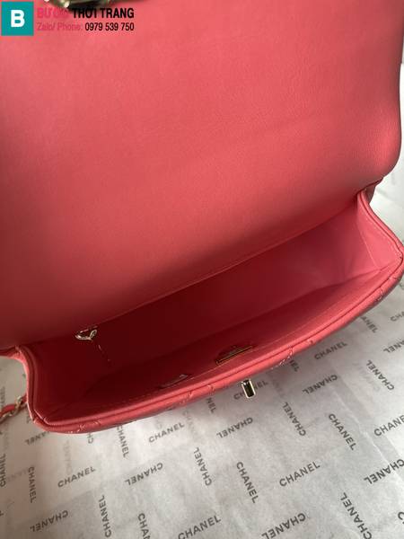 Túi đeo vai Chanel siêu cấp da bê màu đỏ size 20cm