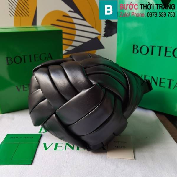 Túi xách Bottega Veneta Helmet cao cấp da cừu màu đen size 18.5cm