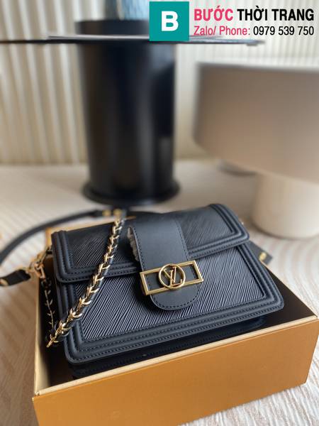 Túi xách Louis Vuitton Dauphine siêu cấp da epi màu đen size 25cm