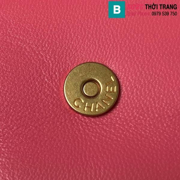Túi xách Chanel mini cao cấp da bê màu hồng size 20cm 