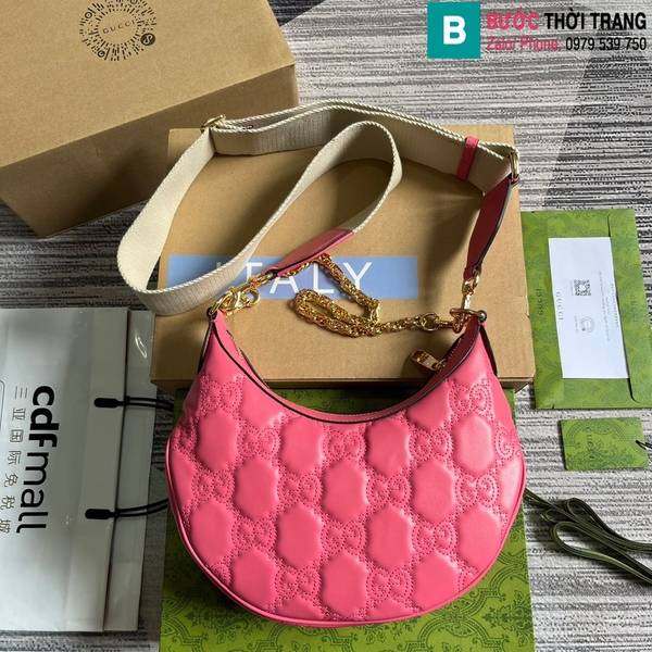 Túi xách Gucci Matelasse cao cấp màu hồng đậm size 27cm 