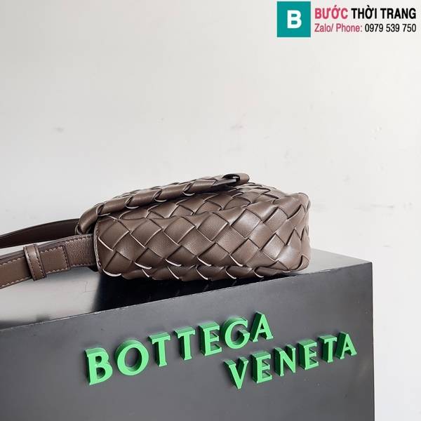 Túi xách Bottega Veneta Cobble Bag cao cấp da bò màu nâu thẫm size 27cm