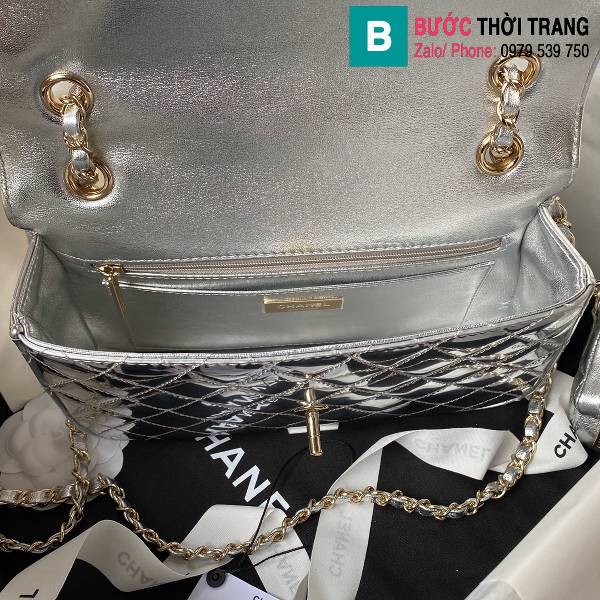 Túi xách Chanel ngôi sao siêu cấp da bê màu bạch kim size 24cm 