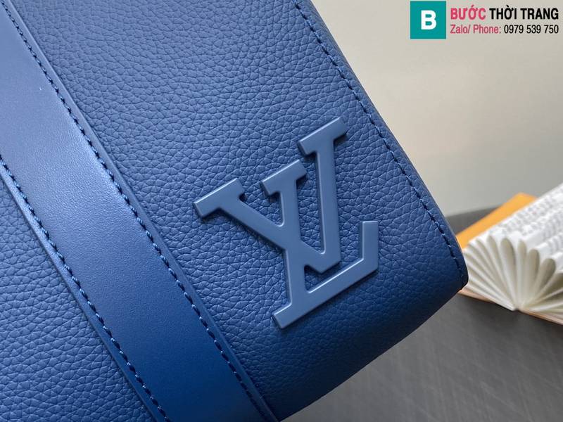 Túi xách Louis Vuitton City Keepall siêu cấp da bò màu xanh đậm size 27cm